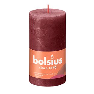 Bolsius Rustiek Stompkaars Red Velvet 130/68 1ST
