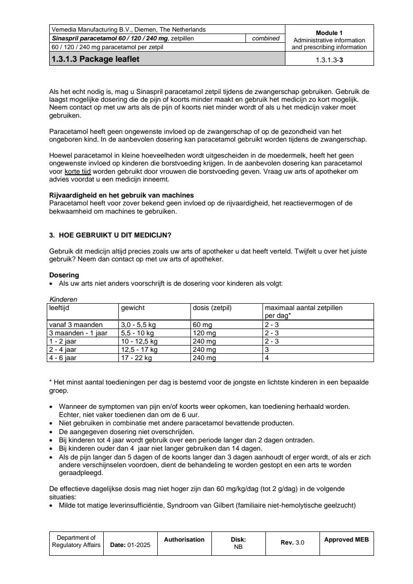 Paracetamol 240mg Zetpillen afbeelding van document #3, leaflet