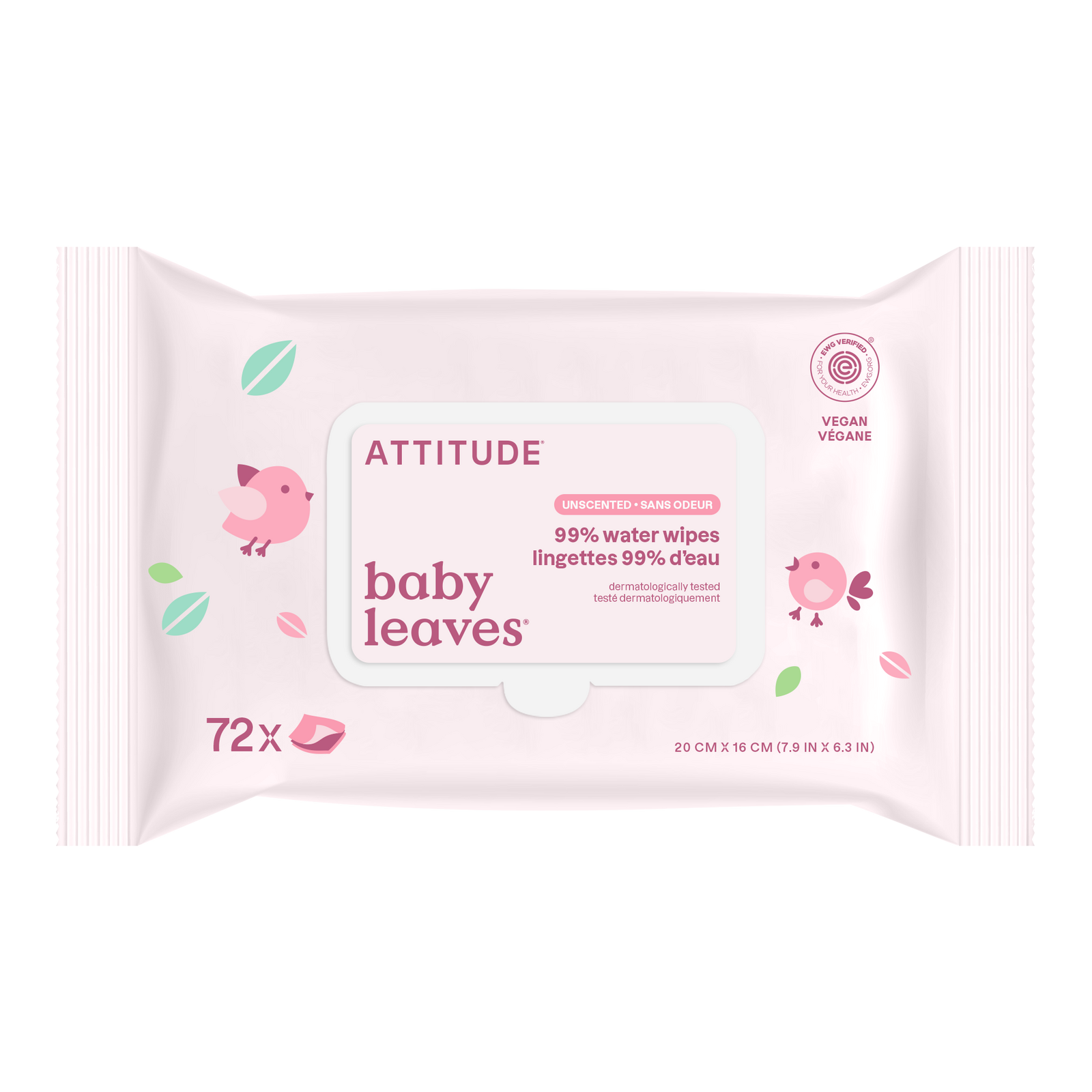 Attitude Baby Leaves Doekjes Ongeparfumeerd afbeelding