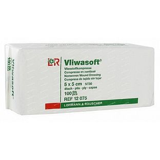 Lohmann & Rauscher Vliwasoft Kompres 5x5cm 100ST
