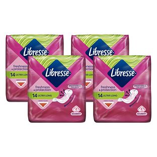 Libresse Freshness & Protection Ultra Long Maandverband Multiverpakking 4x14ST Libresse Freshness & Protection Ultra Long Maandverband Multiverpakking 4x14ST
