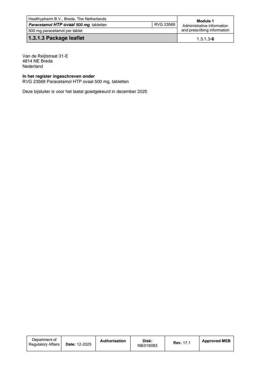 Paracetamol 500mg Caplet afbeelding van document #6, leaflet