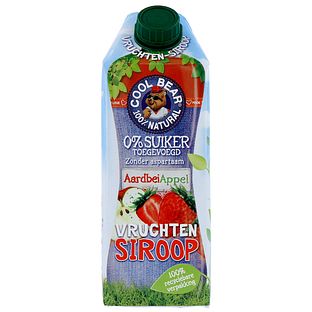 Cool Bear Vruchtensiroop Aardbei en Appel 750ML Cool Bear Vruchtensiroop Aardbei en Appel 750ML