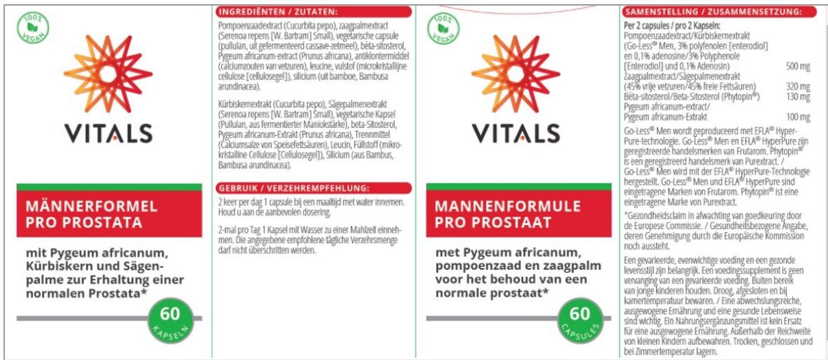 Mannenformule Pro Prostaat Capsules afbeelding van document #1, label