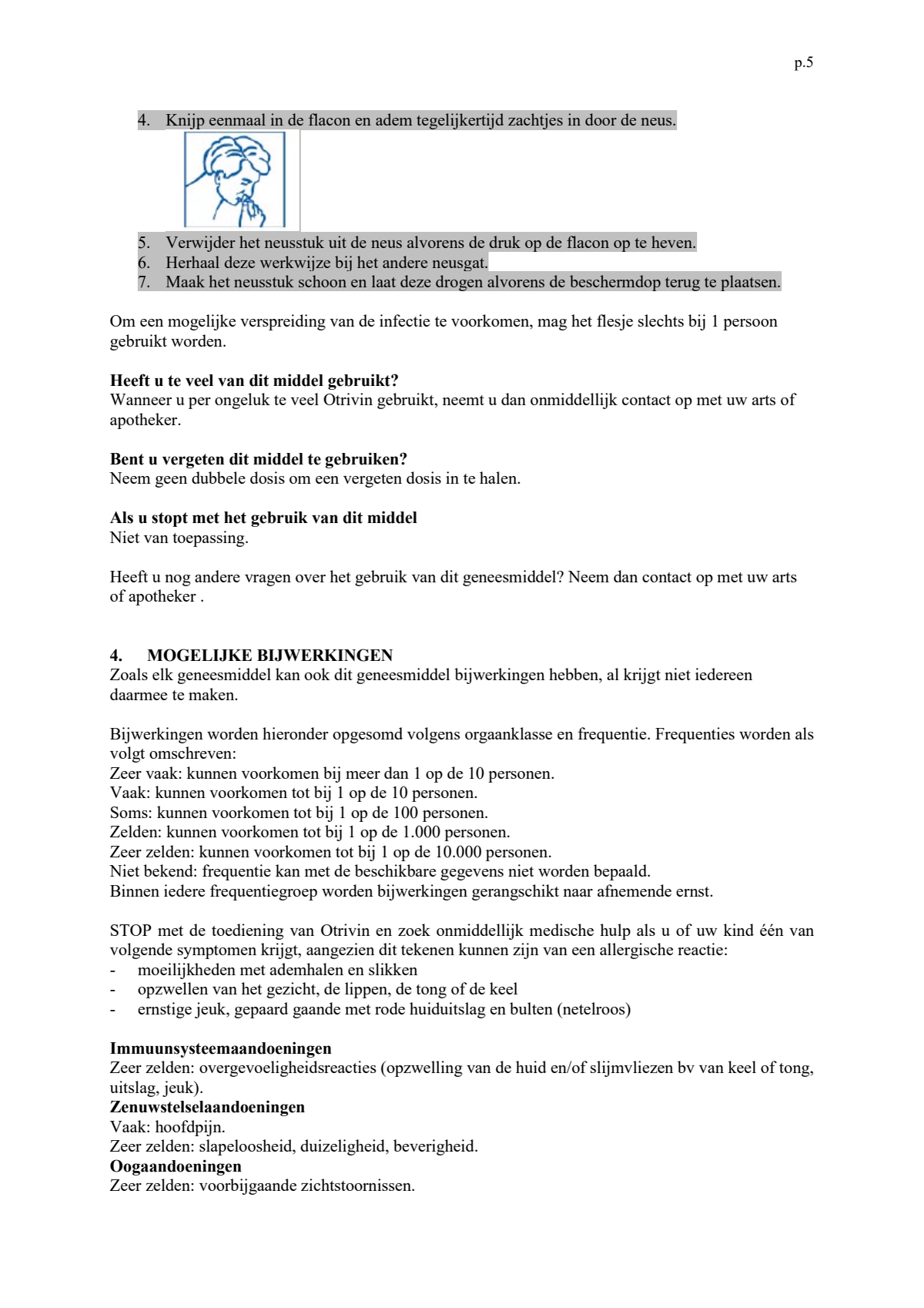 Xylometazoline HCI 1 mg/ml Neusspray bij een verstopte neus afbeelding van document #5, leaflet