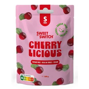 Sweet-Switch Cherry Licious Suikervrije Snoepjes 100GR Sweet-Switch Cherry Licious Suikervrije Snoepjes 100GR