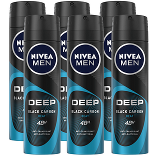 Nivea Men Deep Black Carbon Beat Anti-Transpirant Spray Voordeel 6x150ML