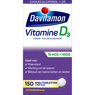 Davitamon Vitamine D 400IE Smelttabletten Citroen 150TB
