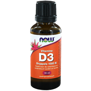 NOW Vitamine D3 Druppels 1000IE 30ML