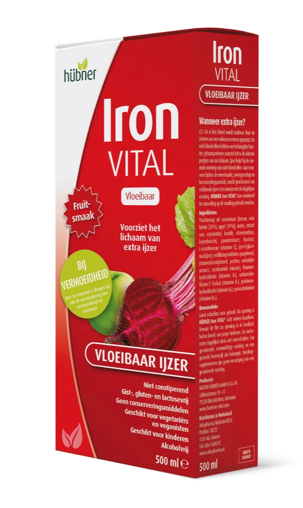 Hubner Iron Vital Vloeibaar IJzer 500ML