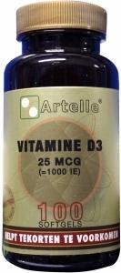 Artelle Vitamine D3 25mcg 100st afbeelding