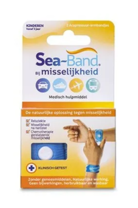 Sea Band Polsbandjes Bij Misselijkheid Kinderen Blauw afbeelding
