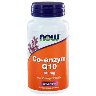 NOW Co-enzym Q10 60 mg met Omega-3 Visolie Capsules 60ST