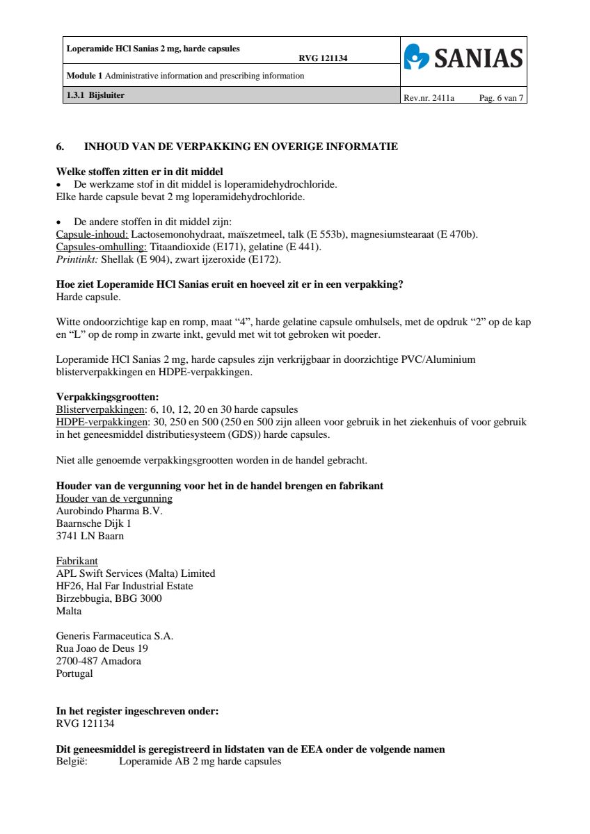 HCI Loperamide 2mg harde Capsules afbeelding van document #6, leaflet