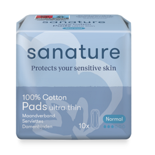 Sanature 100% Katoenen Maandverband Ultra Dun 10ST