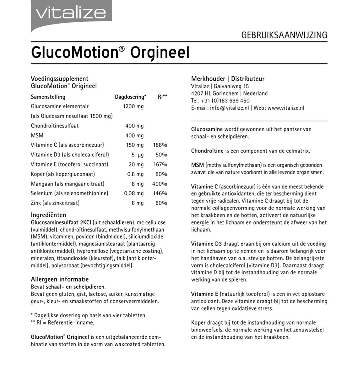 GlucoMotion Origineel Tabletten afbeelding van document #1, instructions