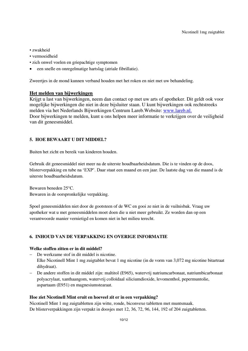 Zuigtablet Mint 1 mg -  voor stoppen met roken afbeelding van document #10, leaflet