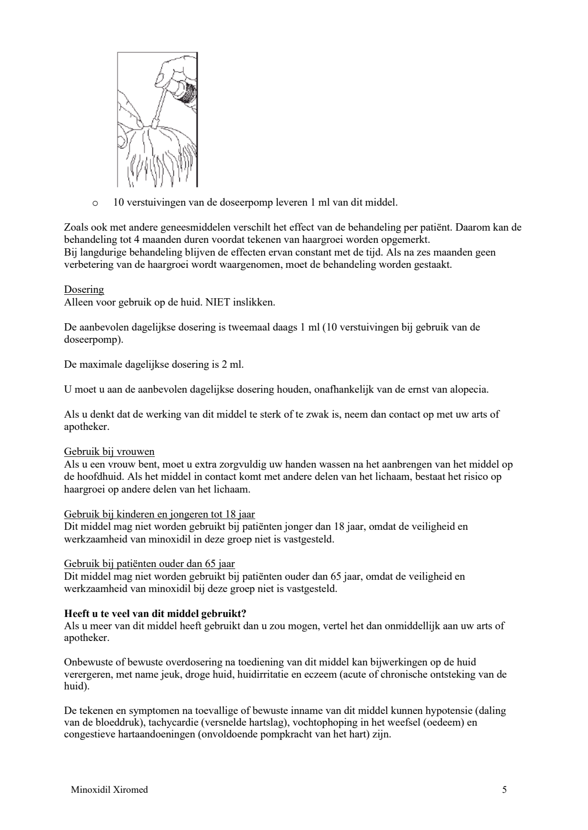 Minoxidil 20mg/ml Oplossing voor Cutaan Gebruik afbeelding van document #5, leaflet