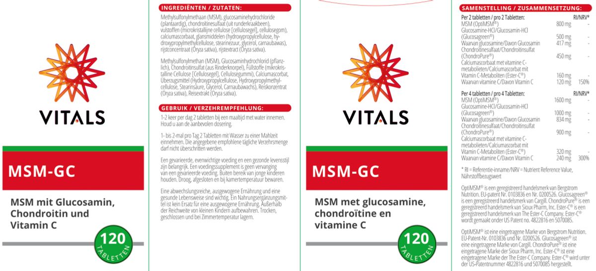 MSM-GC Tabletten afbeelding van document #1, label
