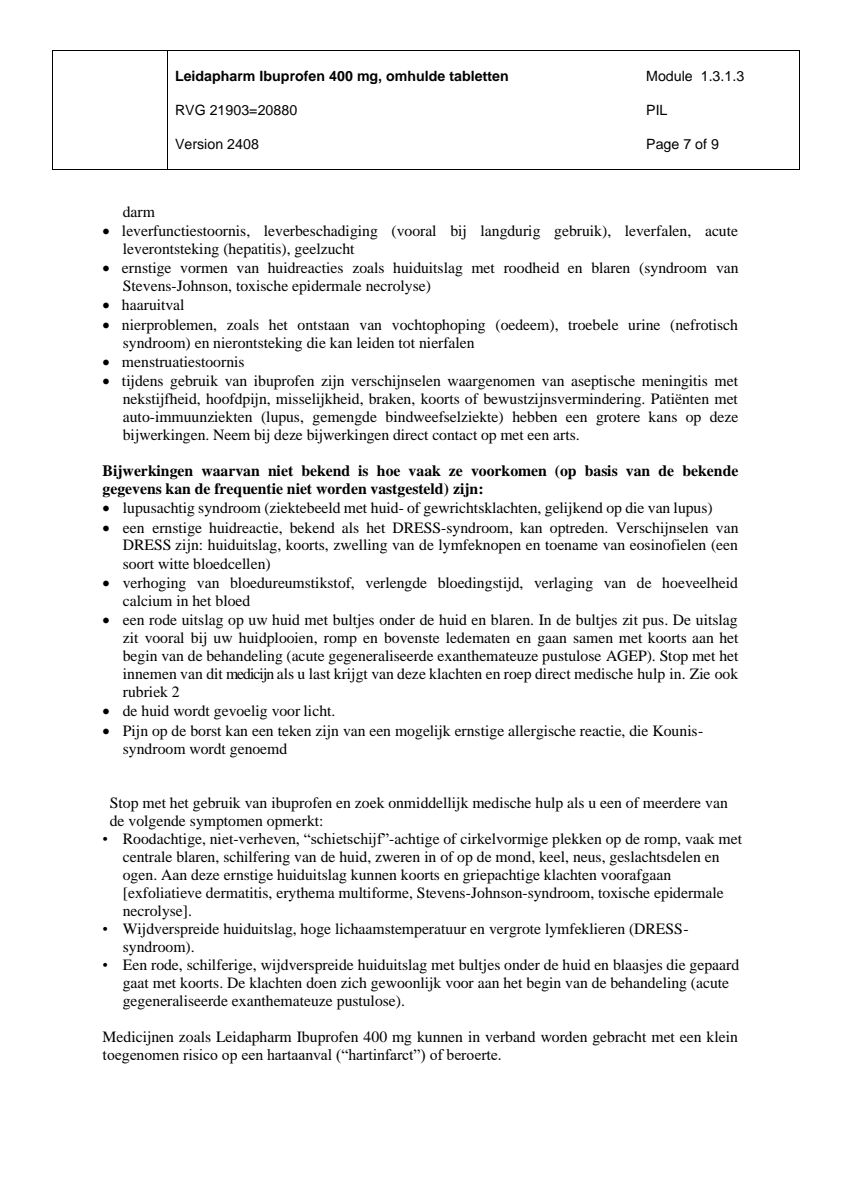 Ibuprofen 400mg Tabletten afbeelding van document #7, leaflet