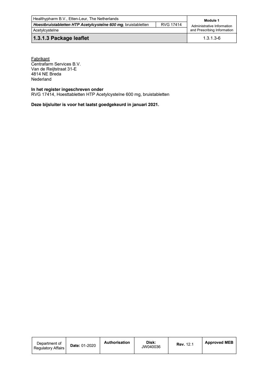 Acetylcysteïne 600mg Bruistabletten afbeelding van document #6, leaflet