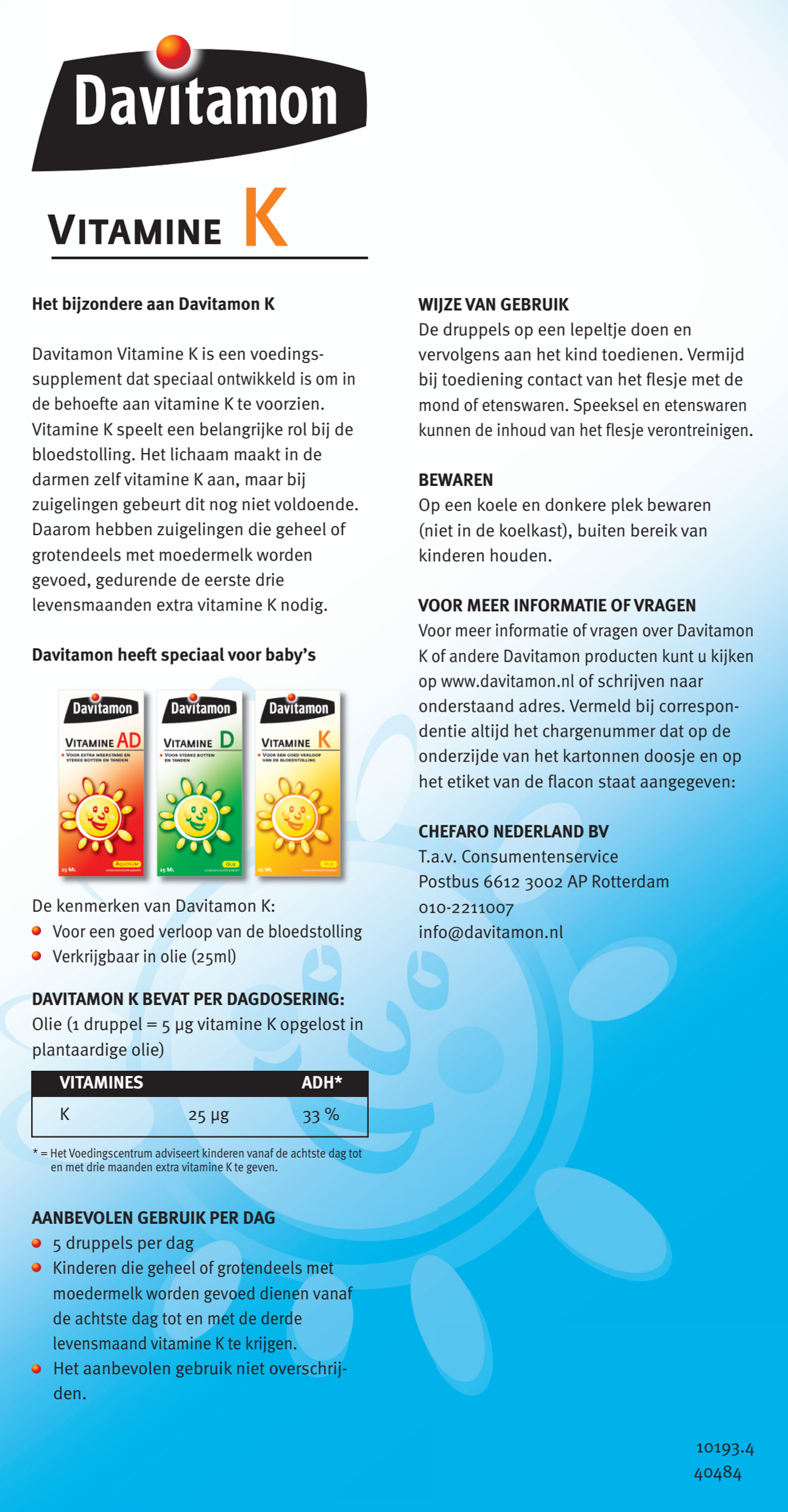 Vitamine K Olie afbeelding van document #1, instructions
