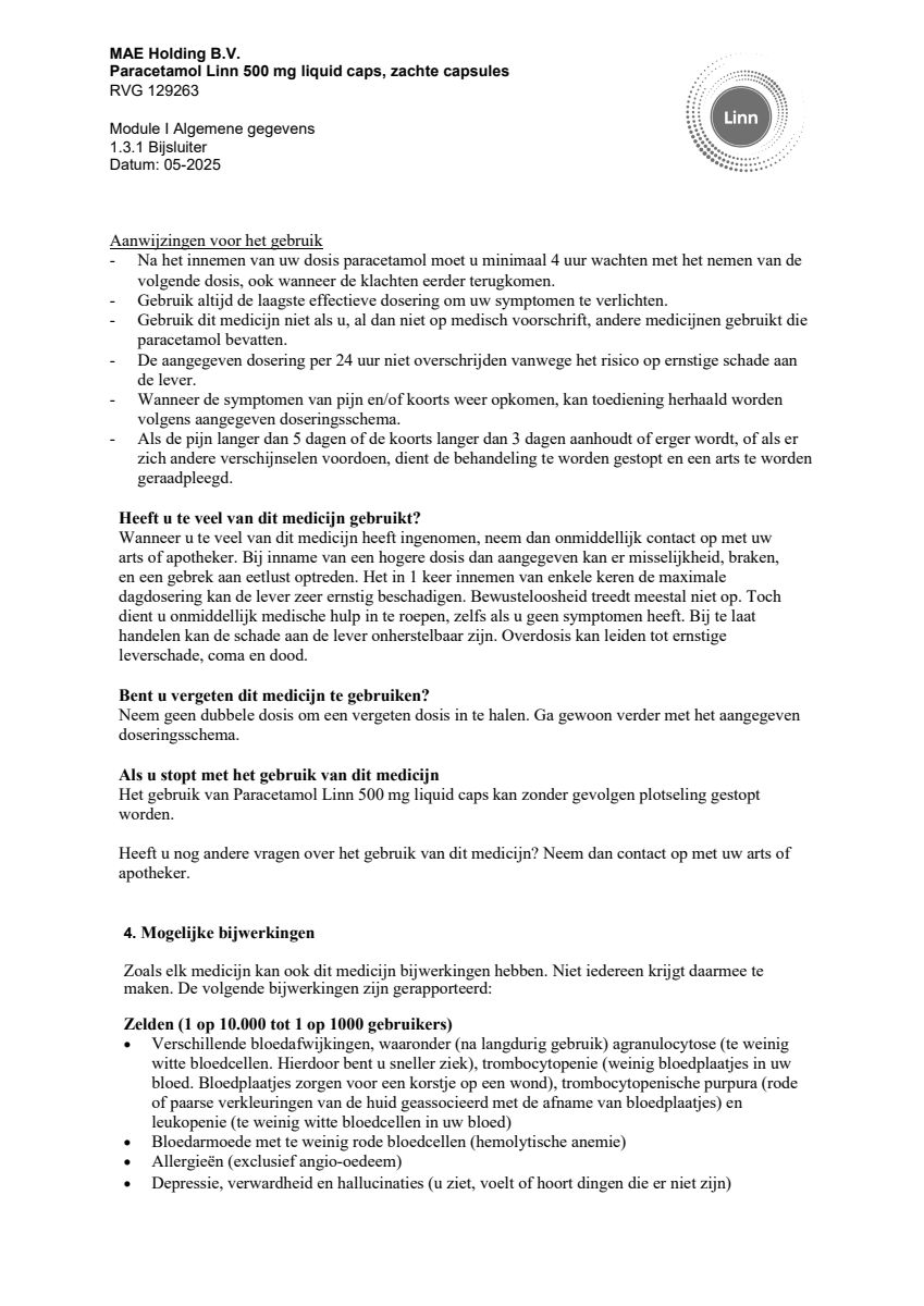 Paracetamol 500mg Liquid Caps afbeelding van document #5, leaflet