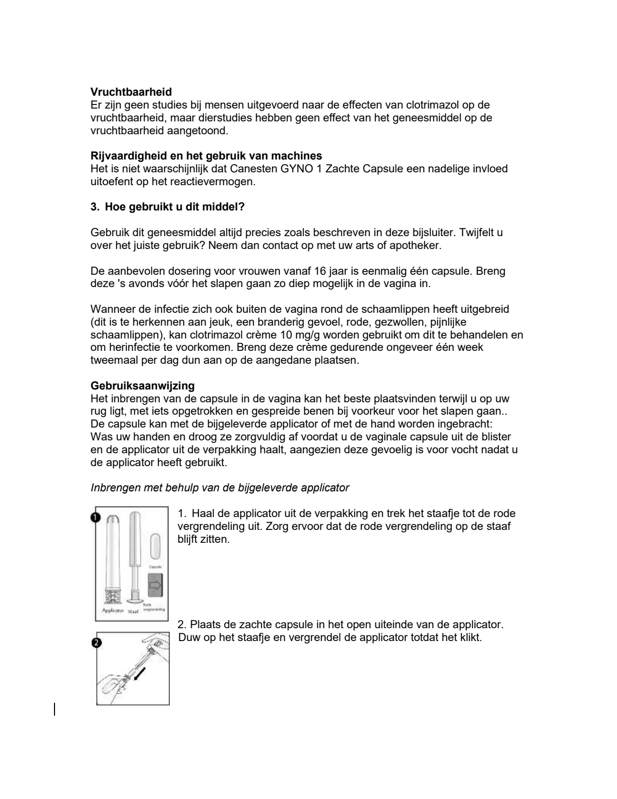Canesten Gyno 1 Zachte Capsule - 1 daagse behandeling afbeelding van document #3, leaflet