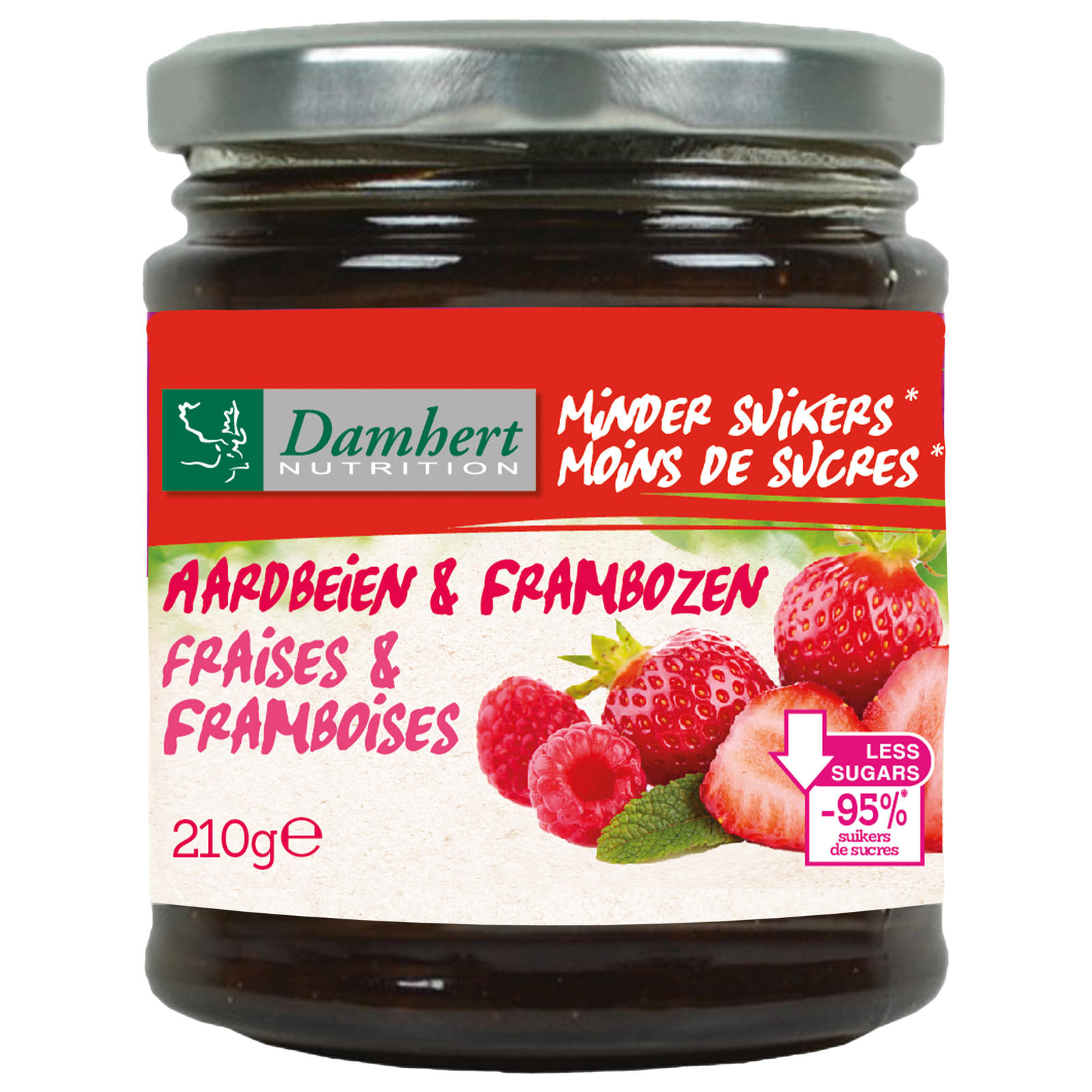 Damhert Low Carb Confituur framboos/aardbei afbeelding