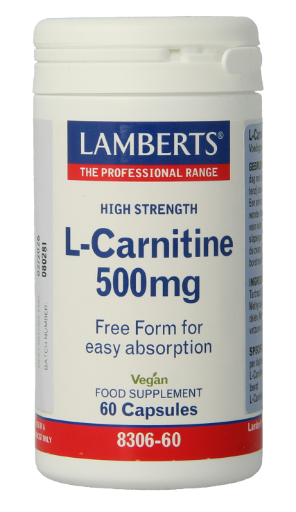 Lamberts L-Carnitine 500mg Vegacapsules 60VCP