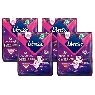 Libresse Ultra Goodnight Maandverband XL Multiverpakking 4x9ST