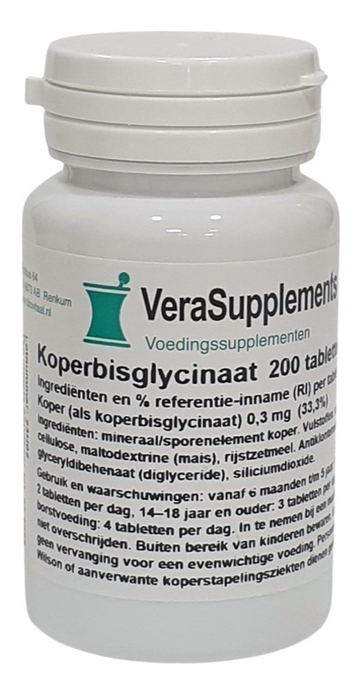 VeraSupplements Koperbisglycinaat Tabletten 200TB