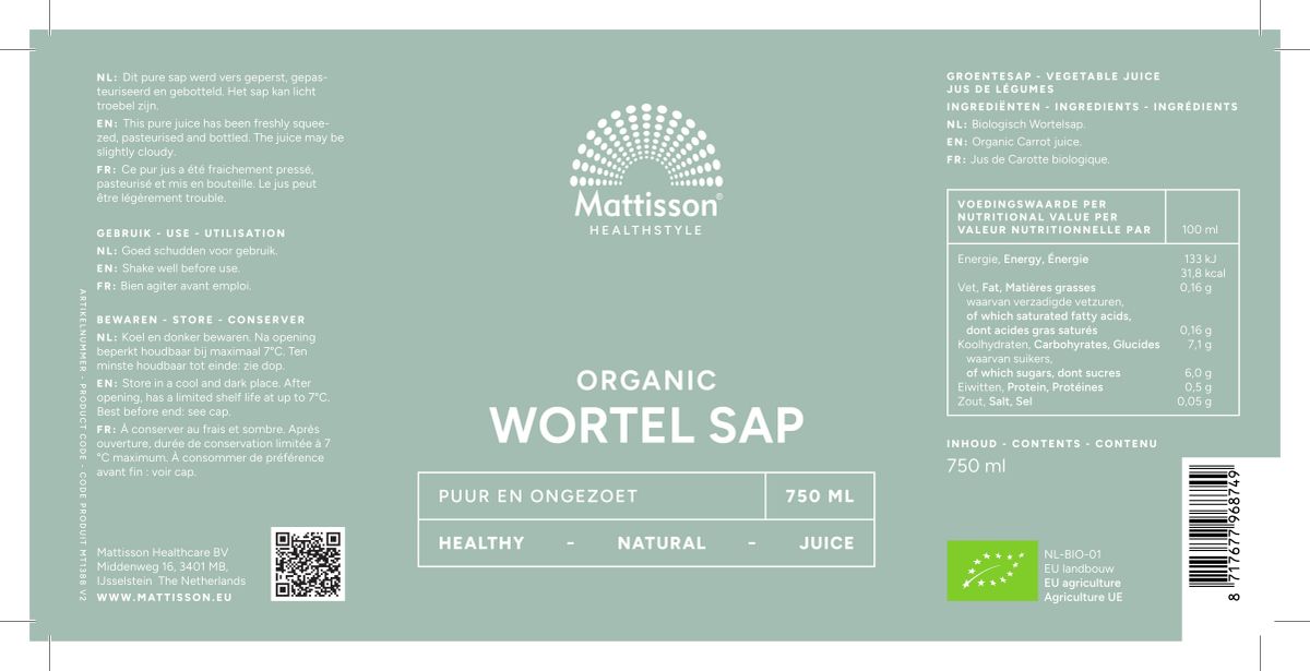 Biologische Wortelsap afbeelding van document #1, label