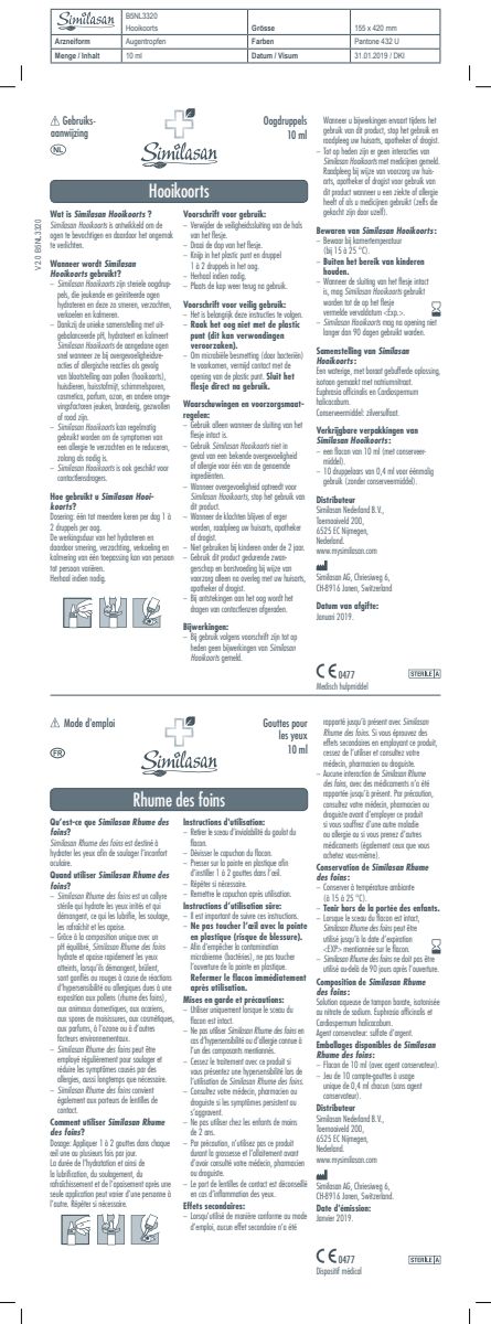 Hooikoorts Oogdruppels afbeelding van document #1, instructions