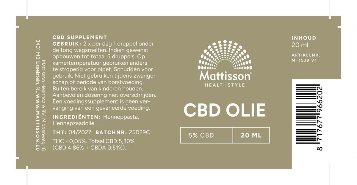 CBD Olie 5% afbeelding van document #1, label