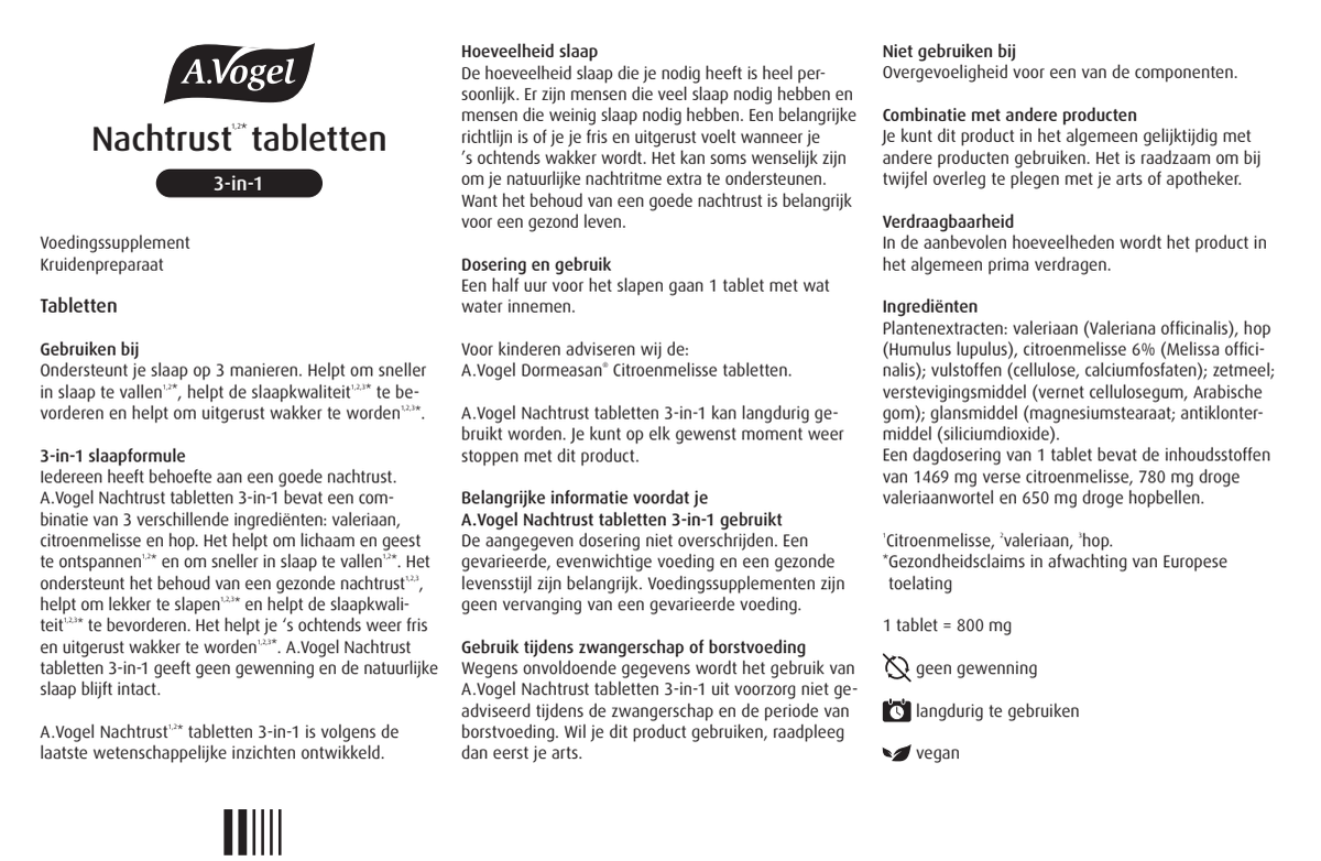Nachtrust¹,²*  3-in-1 Tabletten afbeelding van document #1, instructions