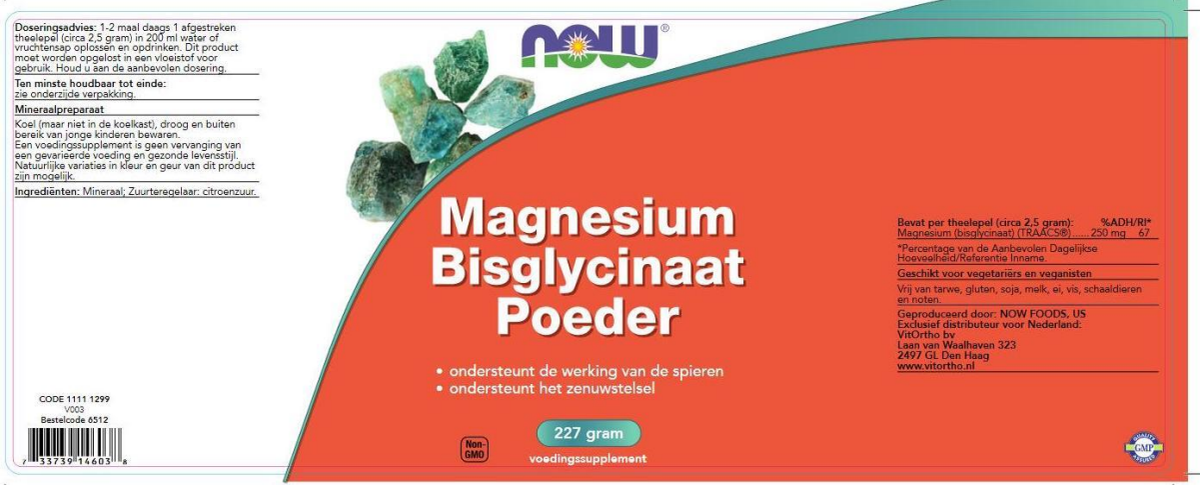 Magnesium Bisglycinaat Poeder afbeelding van document #1, label