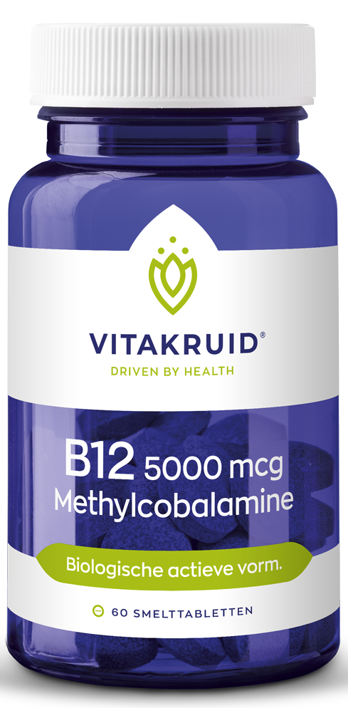 Vitakruid B12 5000 mcg Actief Methylcobalamine Vitamine 60TB