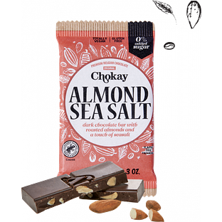 Chokay Pure Chocolade Amandel Zeezout 85GR Chokay Pure Chocolade Amandel Zeezout 85GR