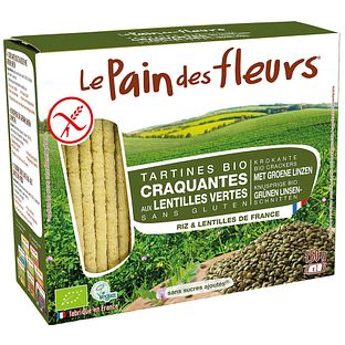 Le Pain des Fleurs Crackers Groene Linzen 150GR