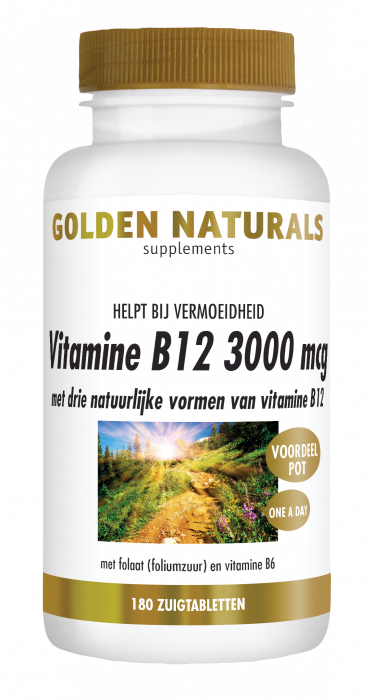 Golden Naturals B12 3000mcg Zuigtabletten 180ZTB