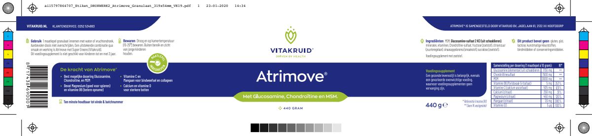 Atrimove® Glucosamine Chondroïtine MSM Complex afbeelding van document #1, label