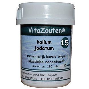 Vita Reform Van der Snoek VitaZouten Celzout Nr. 15 Kalium Jodatum Tabletten 120TB Vita Reform Van der Snoek VitaZouten Celzout Nr. 15 Kalium Jodatum Tabletten 120TB