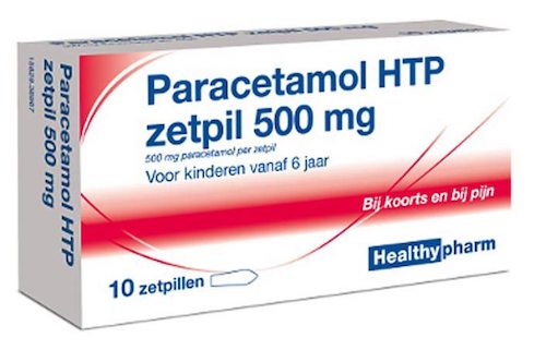 Healthypharm Paracetamol HTP Zetpil 500mg afbeelding