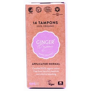 Ginger Organic Tampons Normal Met Applicator 14ST