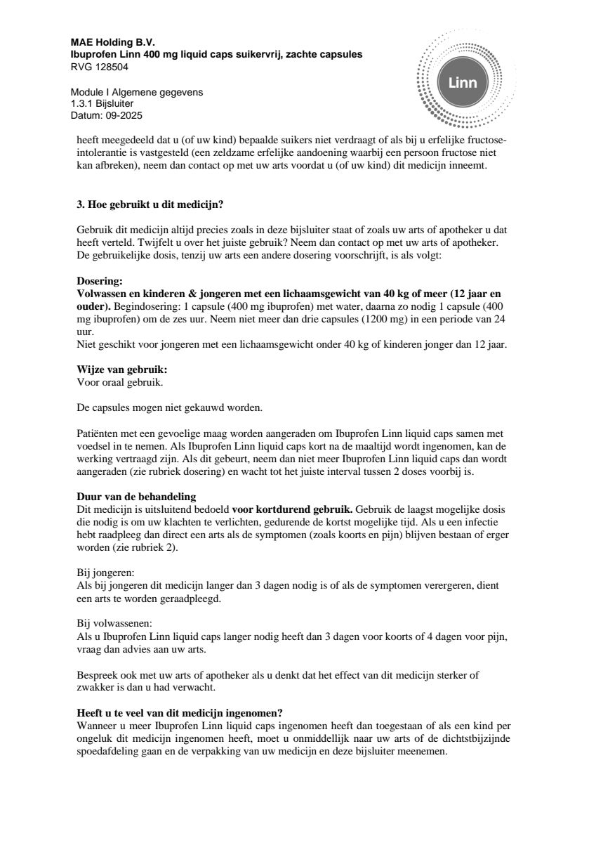 Ibuprofen Liquid Capsules 400mg Suikervrij afbeelding van document #6, leaflet