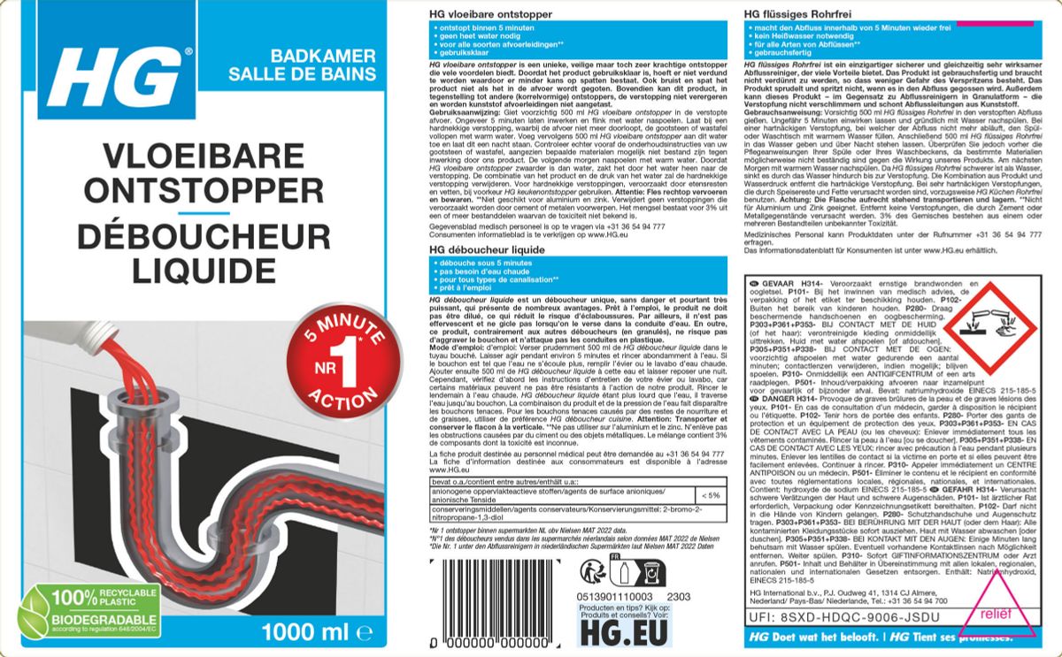 Badkamer Vloeibare Ontstopper afbeelding van document #1, label