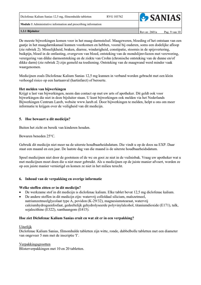 Diclofenac Kalium 12.5mg afbeelding van document #9, leaflet