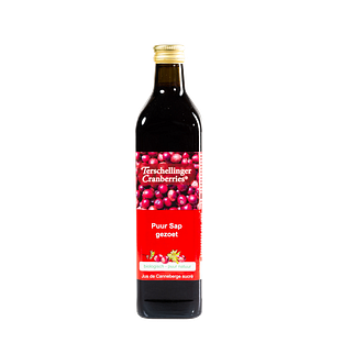 Terschellinger Cranberries Cranberrysap Eko Gezoet 750ML Terschellinger Cranberries Cranberrysap Eko Gezoet 750ML