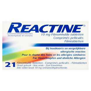 Reactine Cetirizine 10mg Tabletten 21TB